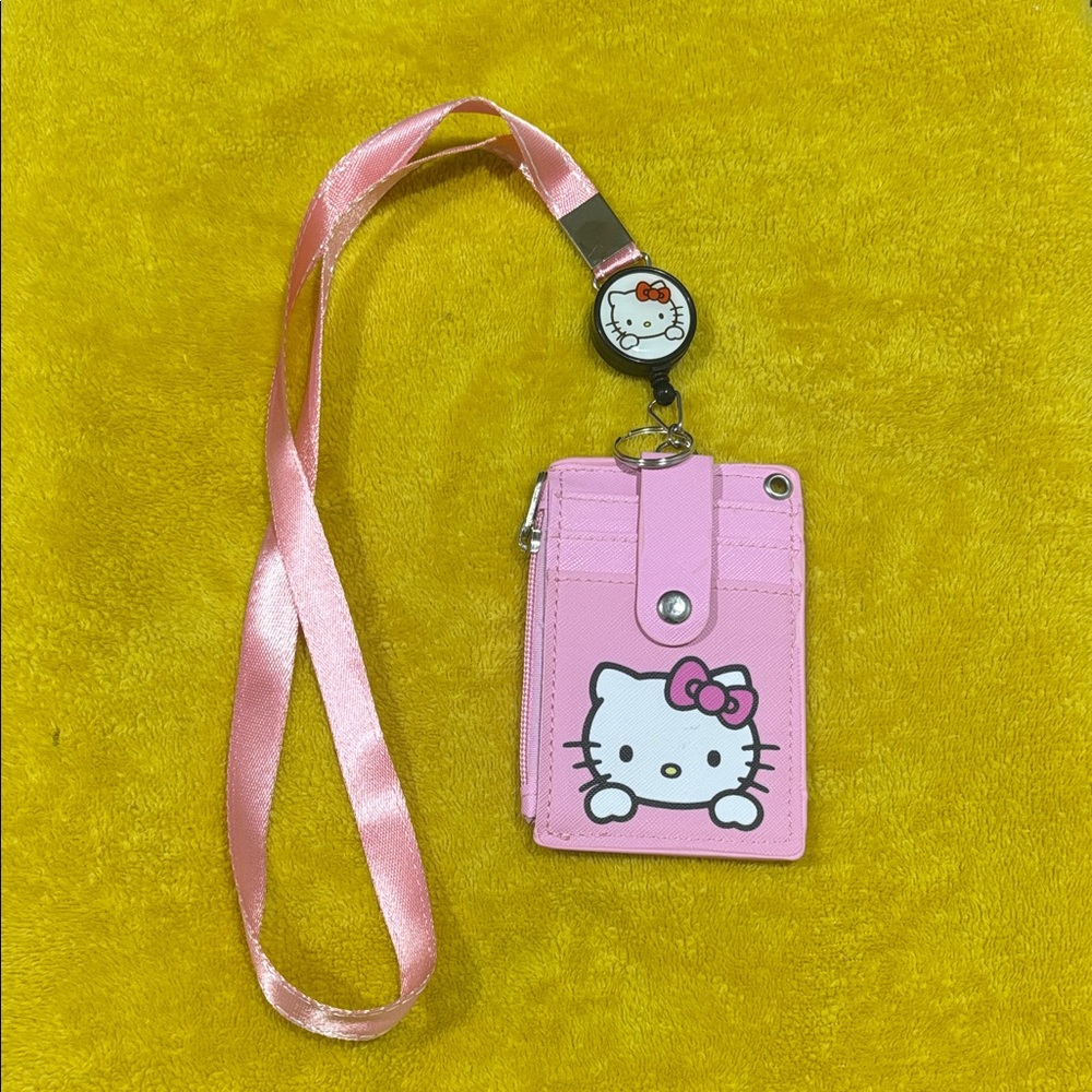 Sanrio Hello Kitty Pink Card Holder with Lanyard